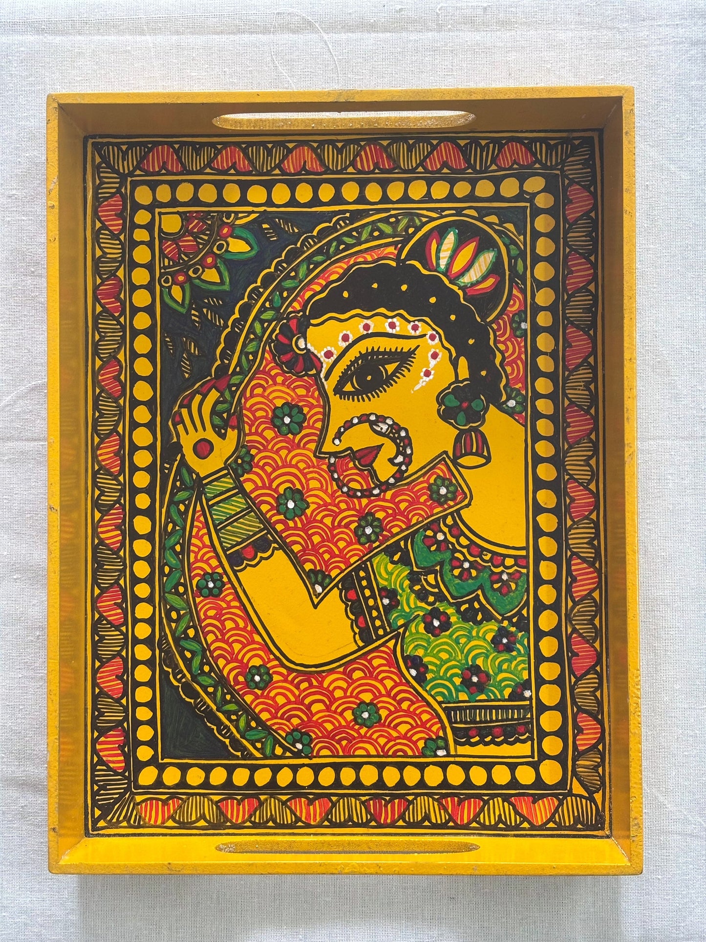 StreeKatha – Hand-Painted Madhubani Tray
