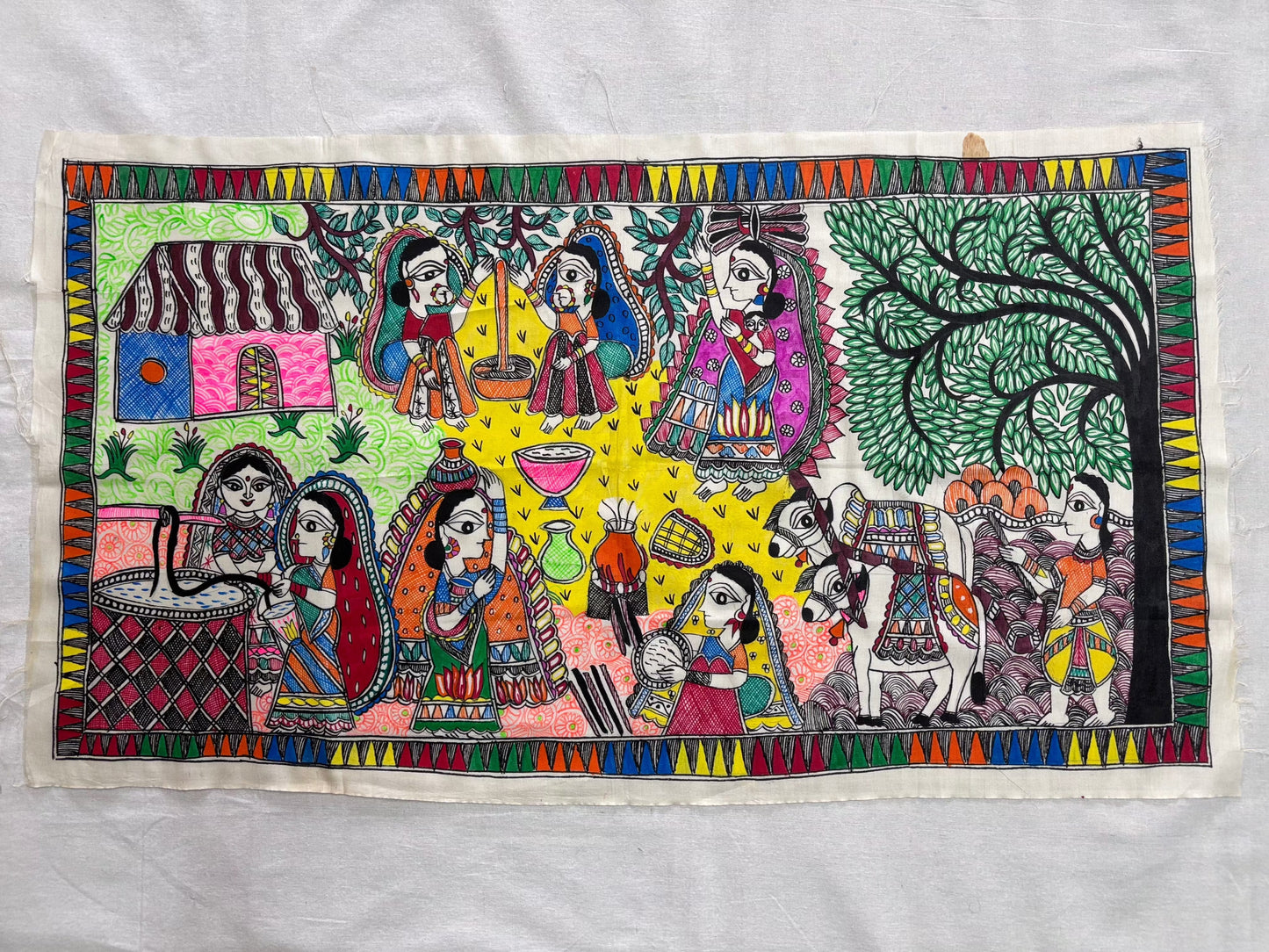 Saanjh-Sanskaar - Hand-Painted Madhubani Poster