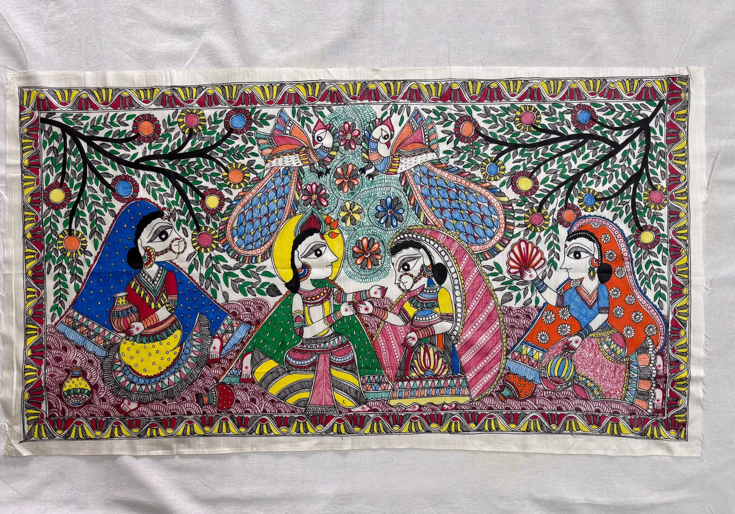 Prem-Vatika - Hand-Painted Madhubani Poster