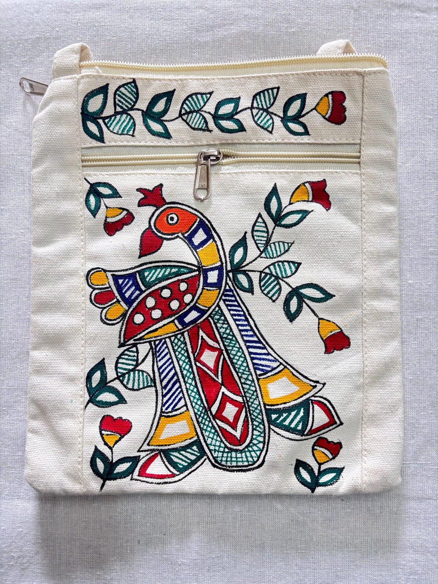 Arav Ethnics Mayur Maitri – Hand-Painted Madhubani Sling Bag