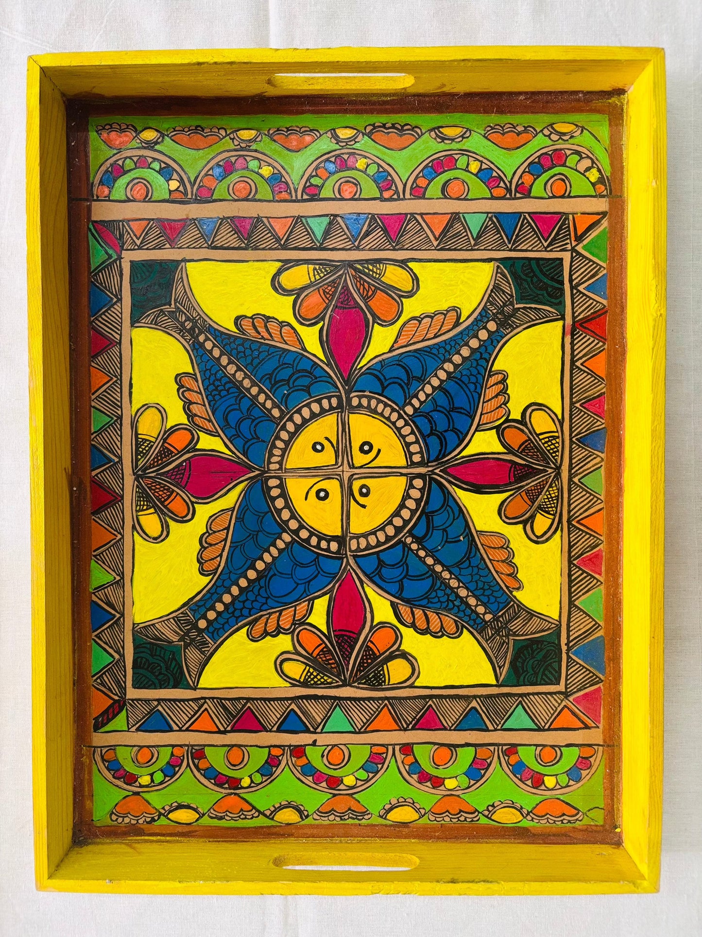 Arav Ethnics Samagra – Hand-Painted Madhubani Tray (Large)