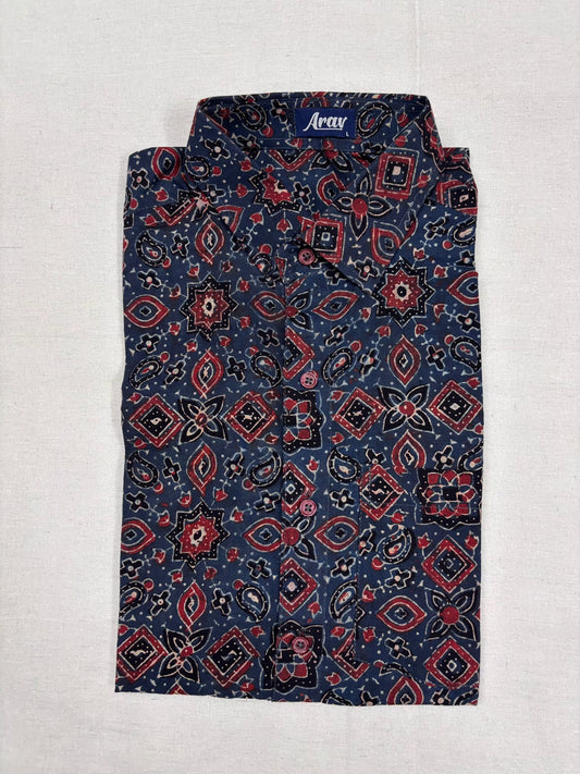 Men’s Ajrakh Cotton Shirt – Full Sleeve