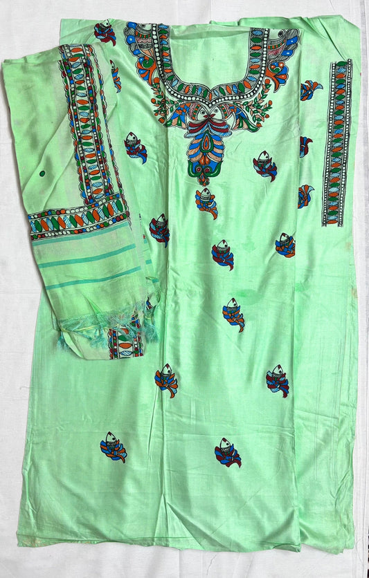 Madhubani Semi Tassar 2 piece Suit Set