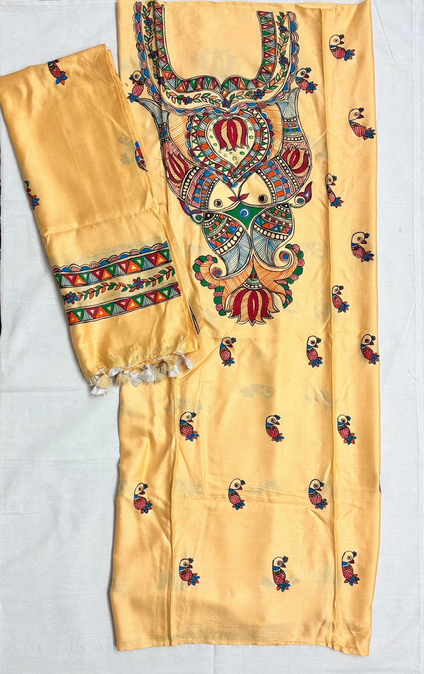 Madhubani Semi Tassar 2 piece Suit Set