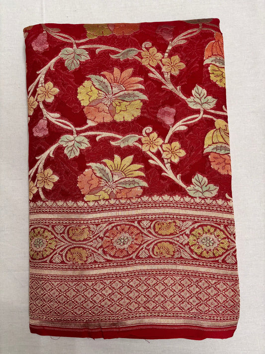 Arav Ethnics Embroided Khaddi Georgette Benarasi