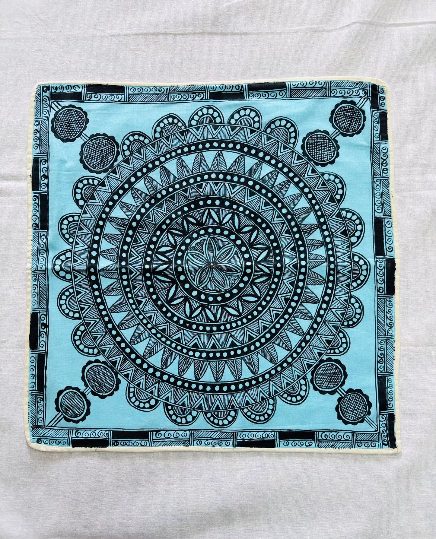 Arav Ethnics  Kachni Royale – Madhubani Hand-Painted Cushion Covers