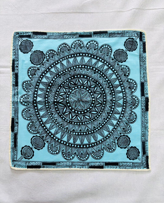 Arav Ethnics  Kachni Royale – Madhubani Hand-Painted Cushion Covers