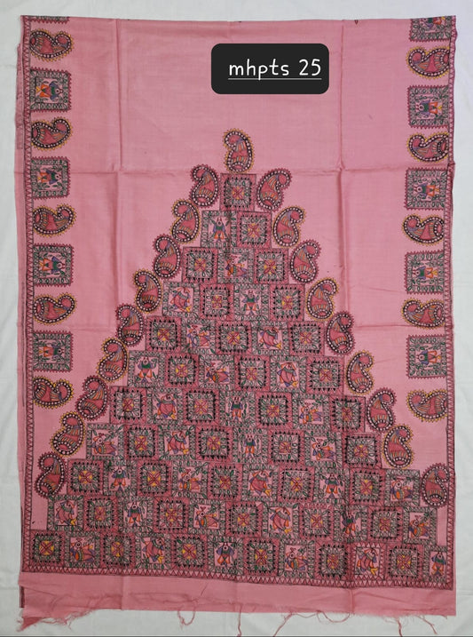 Arav Ethnics MADHUBANI HAND-PAINTED TASSAR SILK SAREE