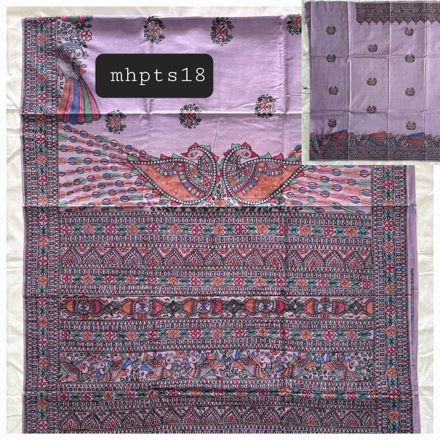 Arav Ethnics MADHUBANI HAND-PAINTED TASSAR SILK SAREE