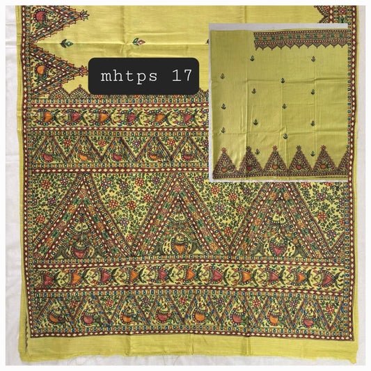 Arav Ethnics MADHUBANI HAND-PAINTED TASSAR SILK SAREE