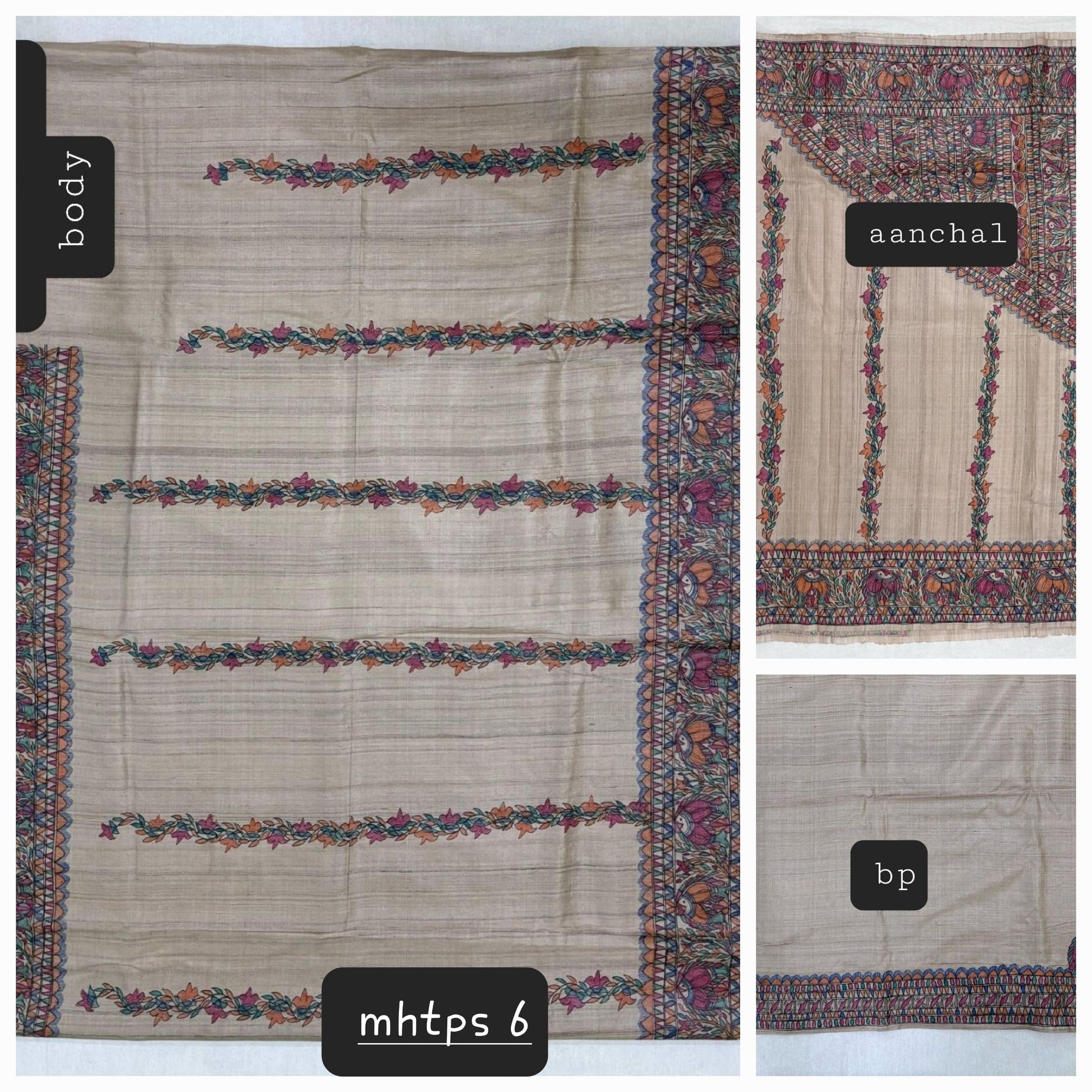 Arav Ethnics MADHUBANI HAND-PAINTED TASSAR SILK SAREE