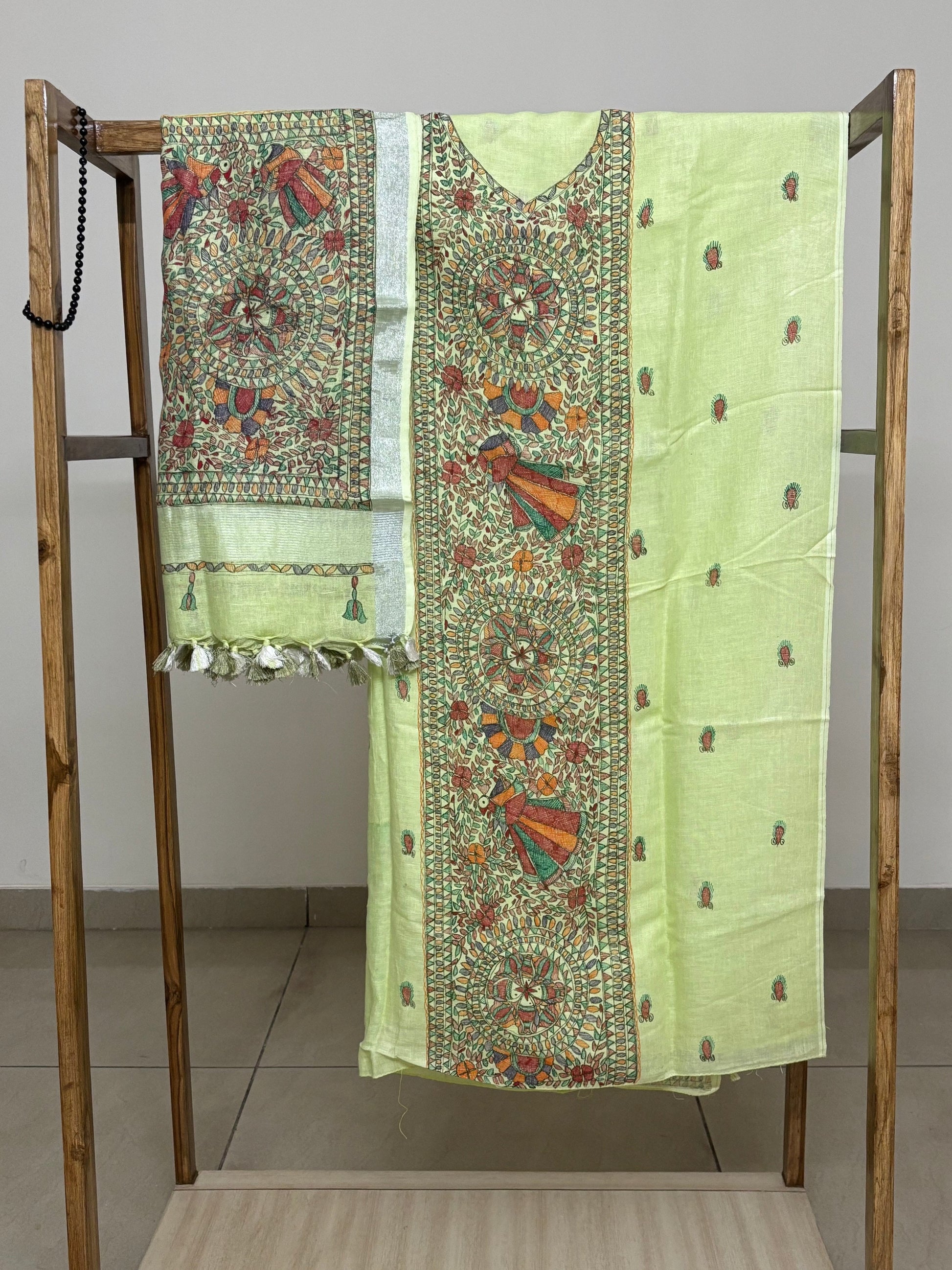 Arav Ethnics Madhubani Linen 2 piece Suit Set