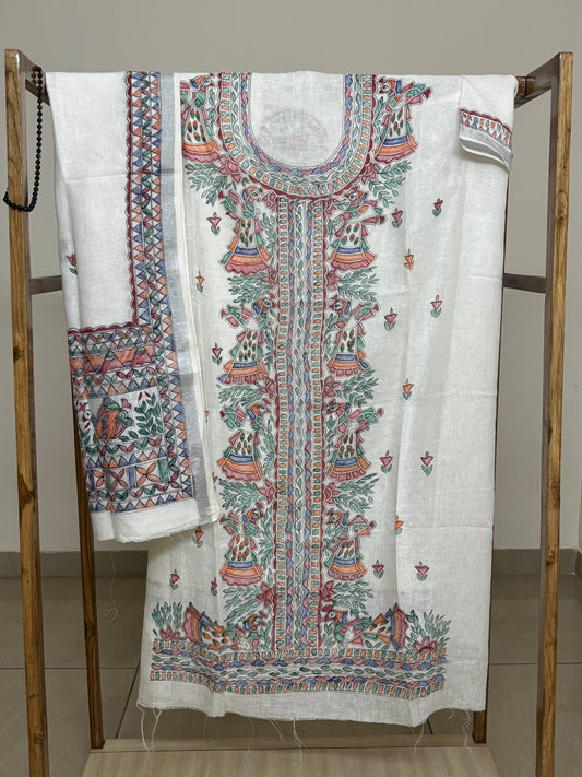 Arav Ethnics Madhubani Linen 2 piece Suit Set