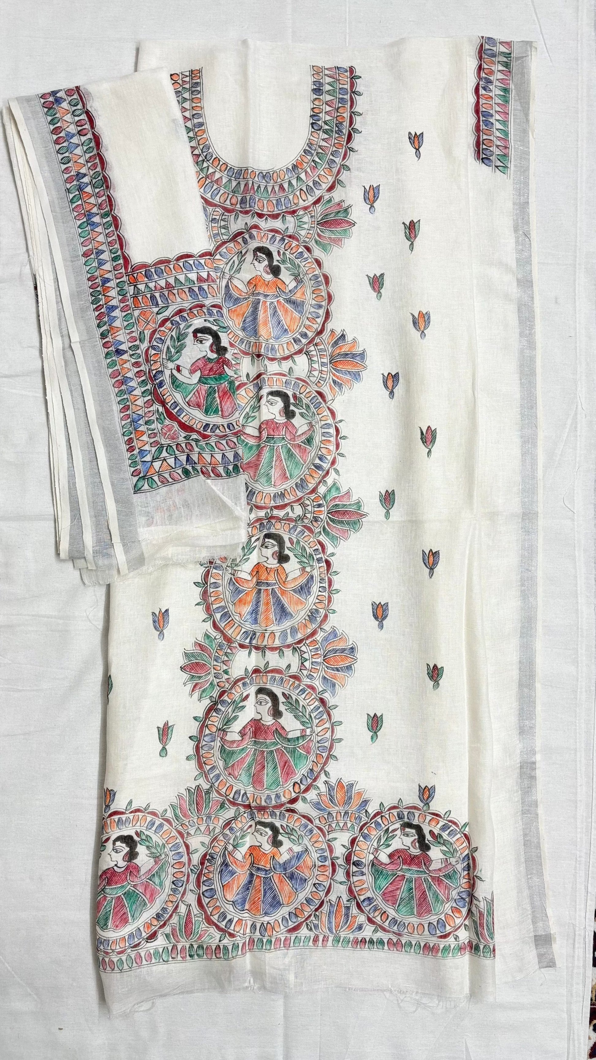 Arav Ethnics Madhubani Linen 2 piece Suit Set