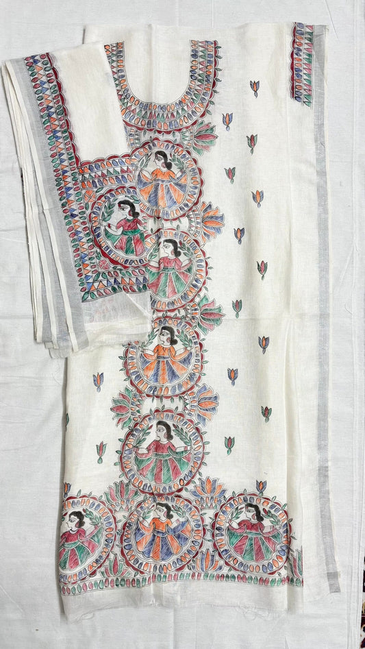 Arav Ethnics Madhubani Linen 2 piece Suit Set