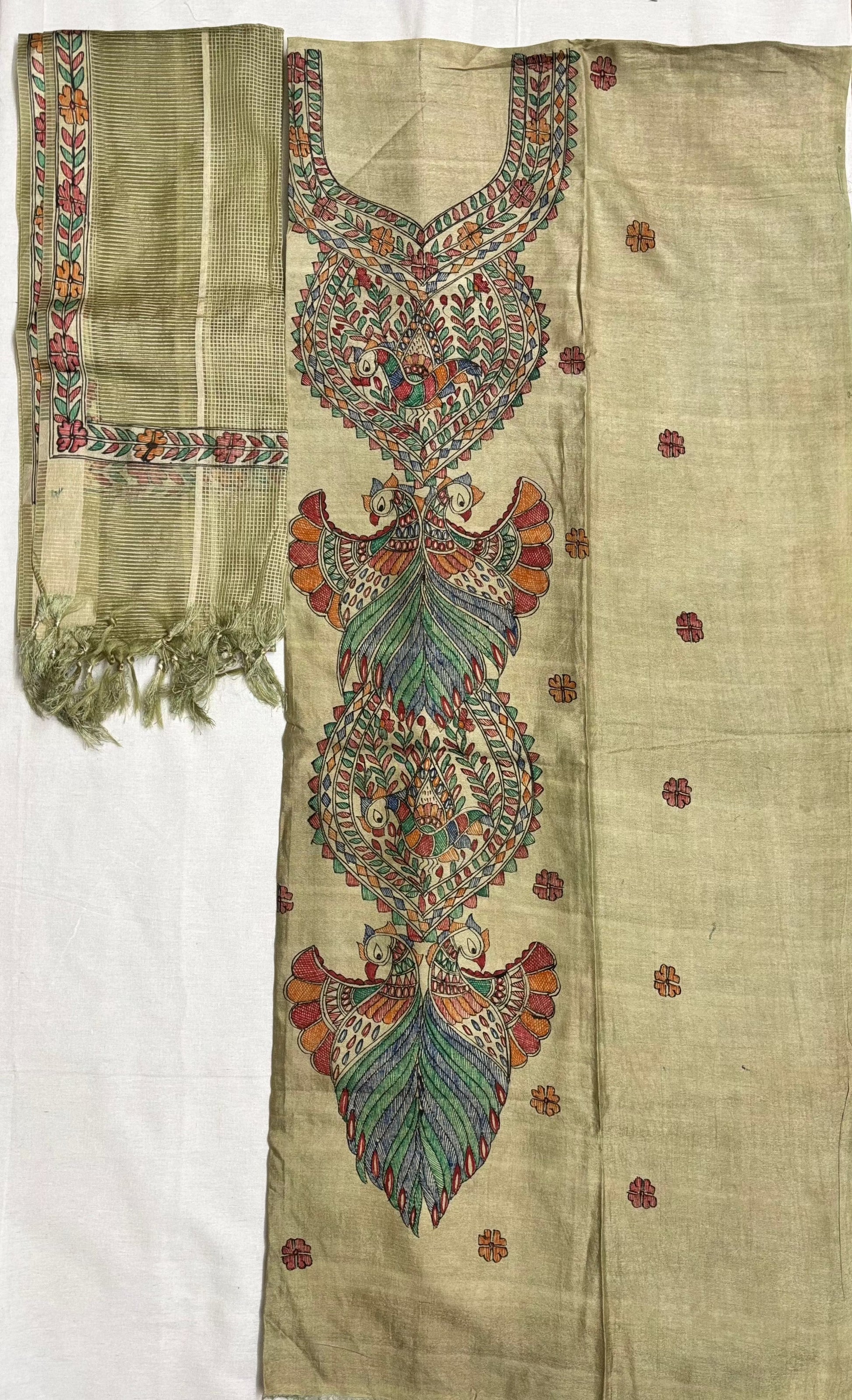 Arav Ethnics Madhubani Semi Tassar 2 piece Suit Set