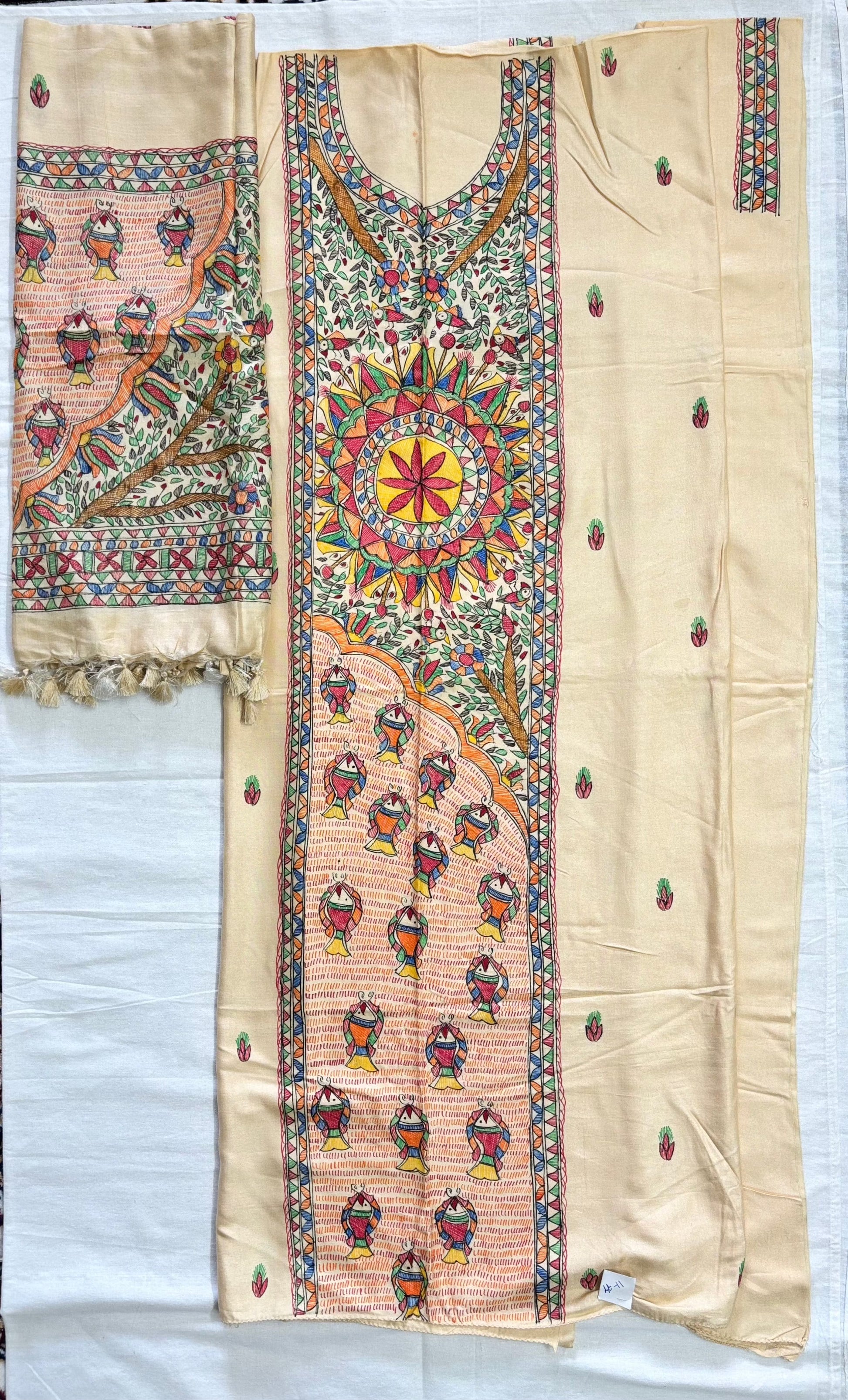 Arav Ethnics Madhubani Semi Tassar 2 piece Suit Set