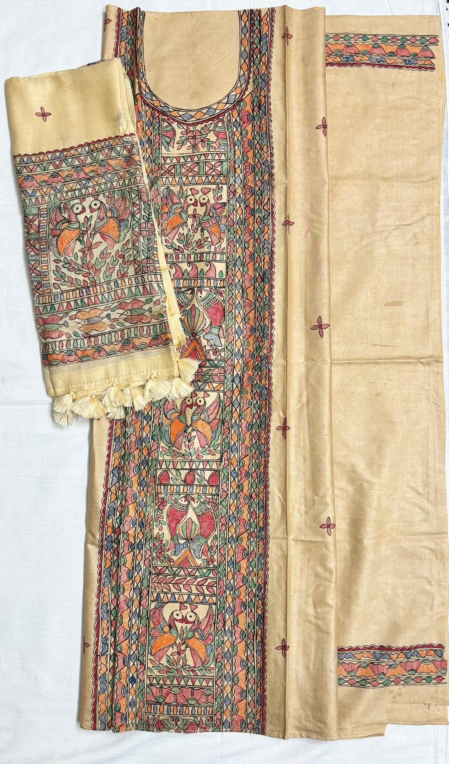 Arav Ethnics Madhubani Semi Tassar 2 piece Suit Set