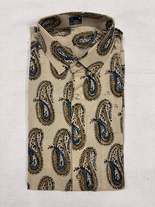 Arav Ethnics  Men’s Ajrakh Cotton Shirt – Full Sleeve