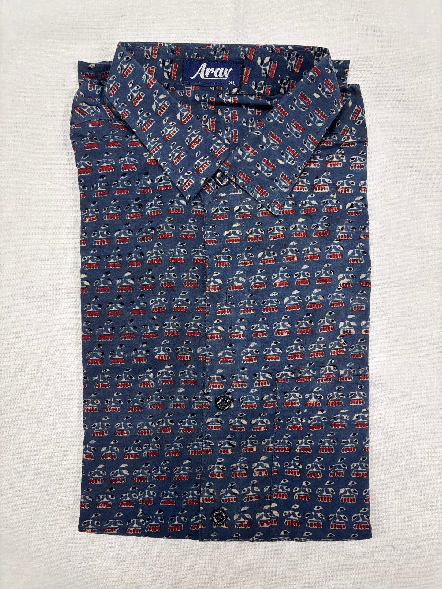 Arav Ethnics Men’s Ajrakh Cotton Shirt – Full Sleeve