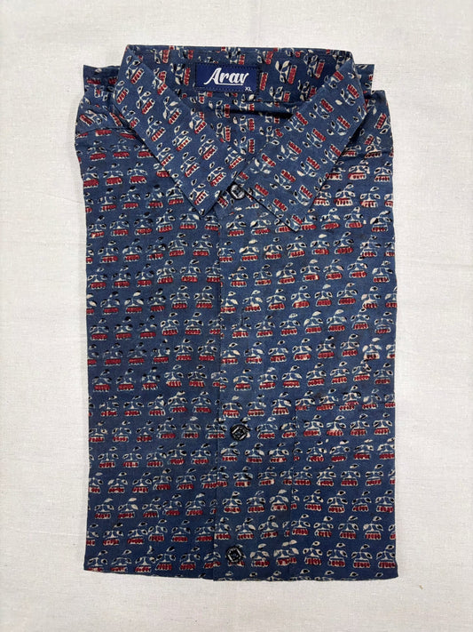 Arav Ethnics Men’s Ajrakh Cotton Shirt – Full Sleeve