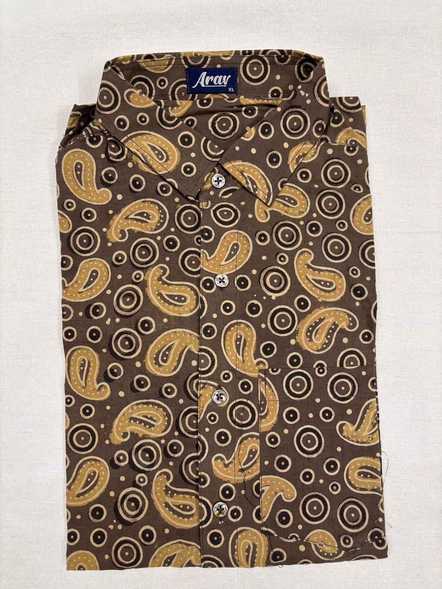 Arav Ethnics Men’s Ajrakh Cotton Shirt – Full Sleeve