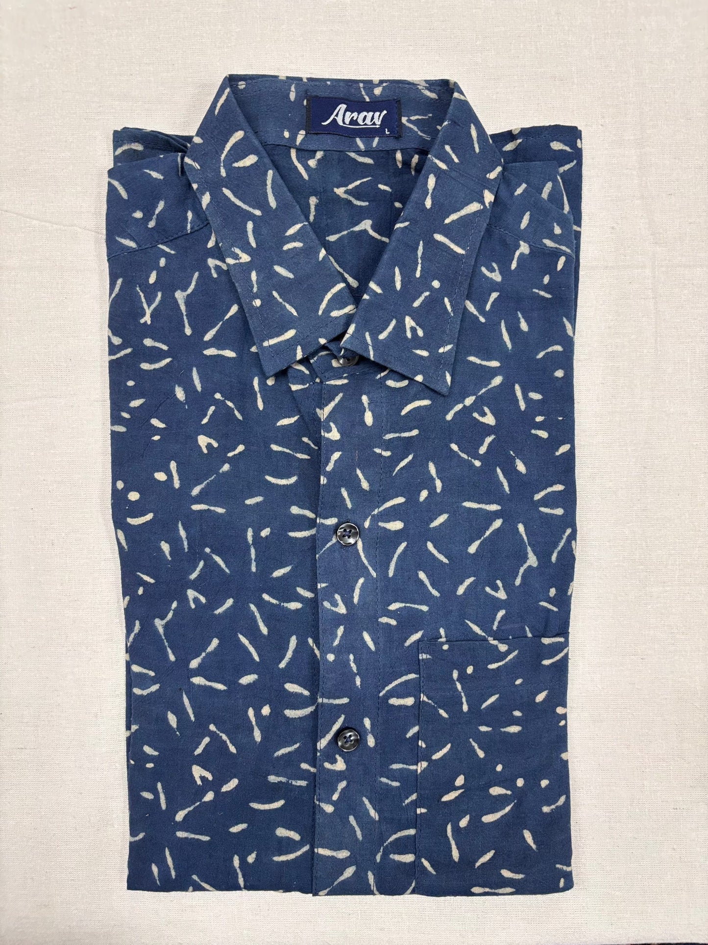 Arav Ethnics Men’s Ajrakh Cotton Shirt – Full Sleeve