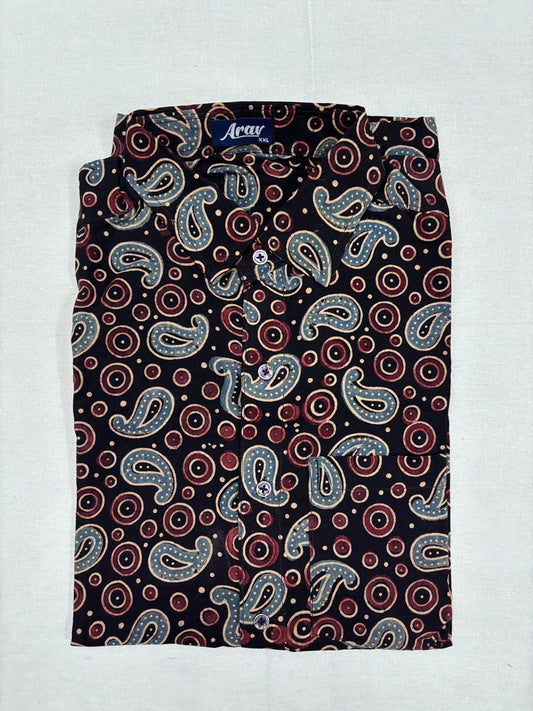 Arav Ethnics Men’s Ajrakh Cotton Shirt – Full Sleeve