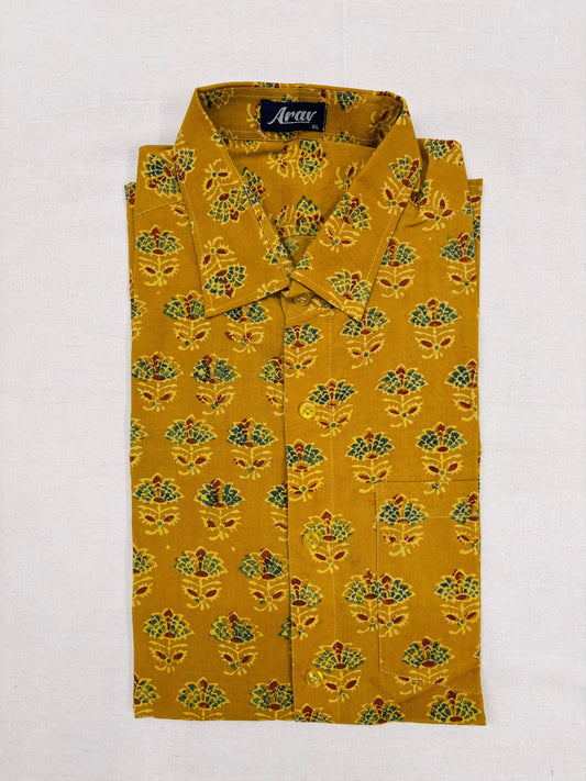 Arav Ethnics Men’s Ajrakh Cotton Shirt – Full Sleeve