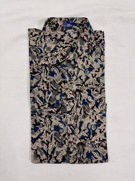 Arav Ethnics Men’s Kalamkari Cotton Shirt – Full Sleeve