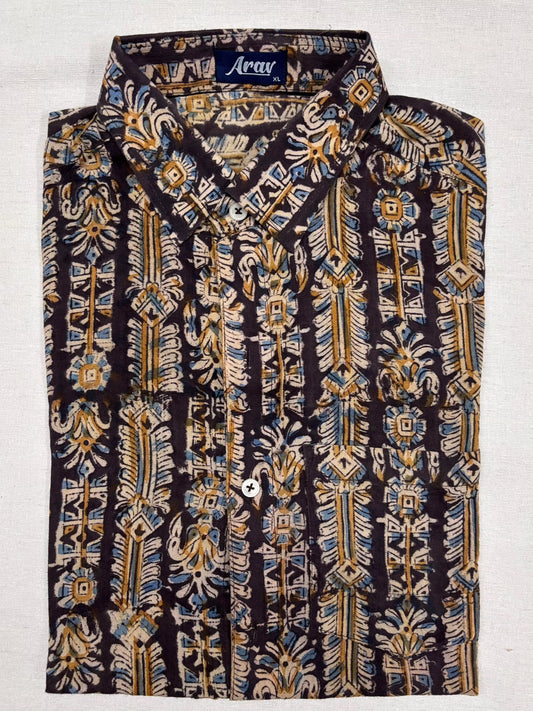 Arav Ethnics Men’s Kalamkari Cotton Shirt – Full Sleeve
