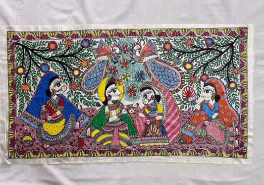 Arav Ethnics  Prem-Vatika - Hand-Painted Madhubani Poster