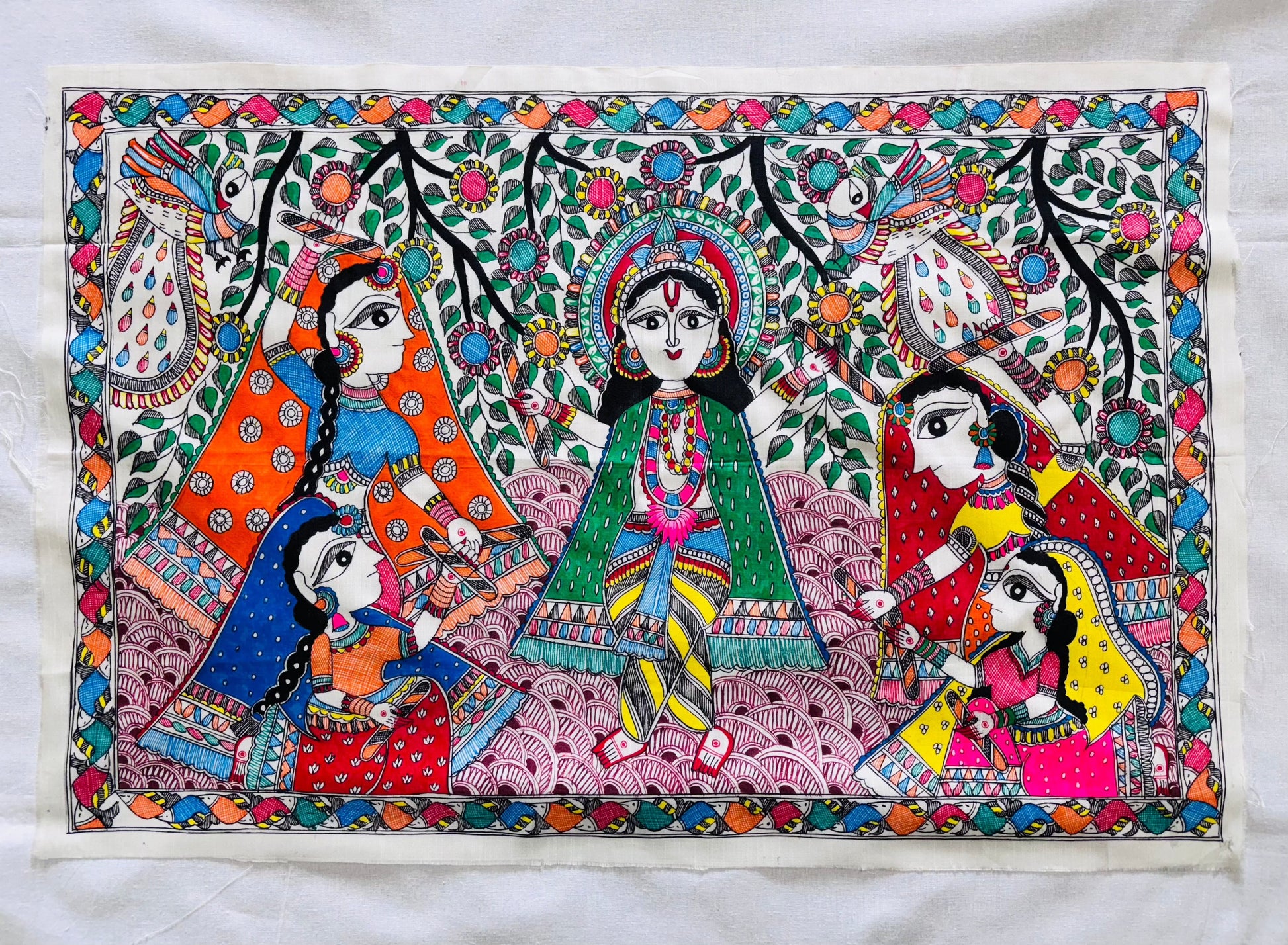 Arav Ethnics  Raas Mahotsav – Hand-Painted Madhubani Poster