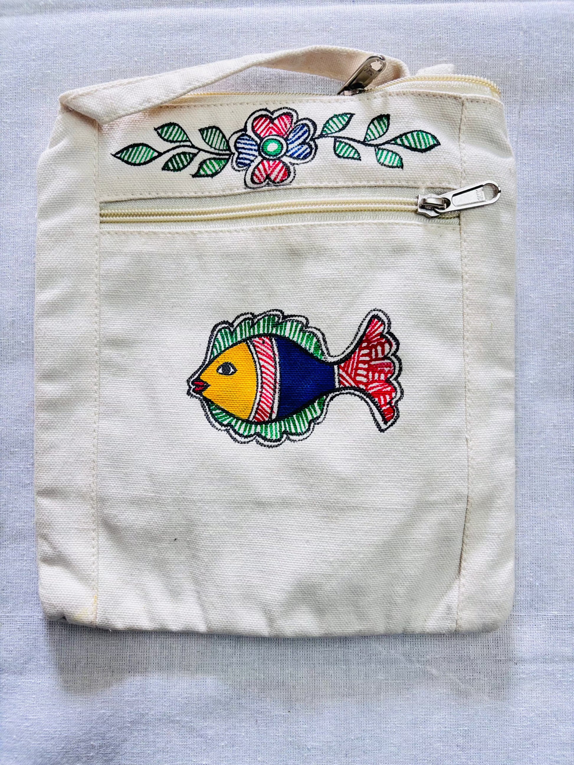 Arav Ethnics  Saanjh Vilas – Hand-Painted Madhubani Sling Bag