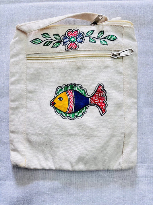 Arav Ethnics  Saanjh Vilas – Hand-Painted Madhubani Sling Bag