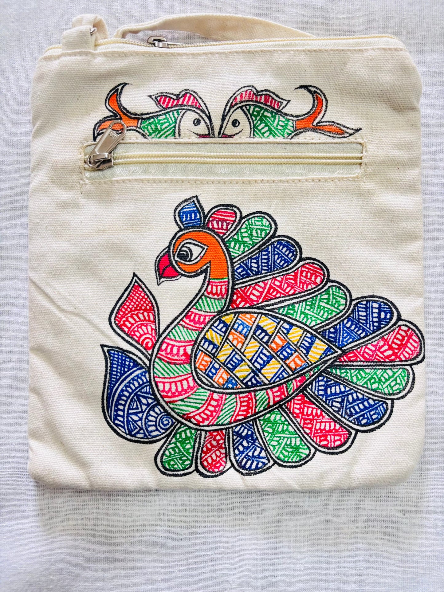 Arav Ethnics  Saanjh Vilas – Hand-Painted Madhubani Sling Bag