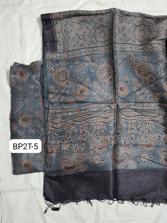 Arav Ethnics Tassar 2 piece Suit-Set in Ajrakh Print