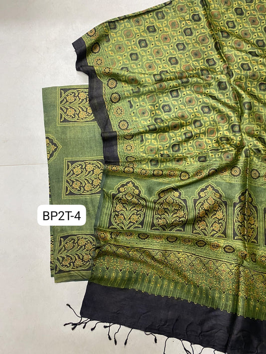Arav Ethnics Tassar 2 piece Suit-Set in Ajrakh Print